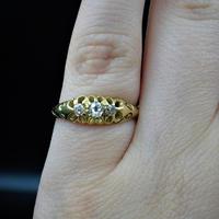 Antique Victorian Old Cut Diamond Three Stone Trilogy 18ct Gold Scroll Ring (10 of 10) Antique Victorian Old Cut Diamond Three Stone Trilogy 18ct Gold Scroll Ring (10 of 10)