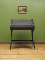 Antique Art Nouveau Black Writing Bureau Desk with Carvings, Lockable, Gothic (6 of 23) Antique Art Nouveau Black Writing Bureau Desk with Carvings, Lockable, Gothic (6 of 23)