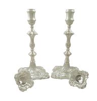 Pair of Antique Georgian Cast Sterling Silver Candlesticks 1756 (9 of 14) Pair of Antique Georgian Cast Sterling Silver Candlesticks 1756 (9 of 14)