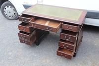 1960s Mahogany Pedestal Desk with Green Leather on Top (2 of 4) 1960s Mahogany Pedestal Desk with Green Leather on Top (2 of 4)