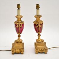 Pair of Antique French Porcelain & Gilt Metal Table Lamps (8 of 12) Pair of Antique French Porcelain & Gilt Metal Table Lamps (8 of 12)