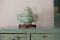 Carved Jade Twin Dragon Handled Tripod Incense Censer (2 of 18) Carved Jade Twin Dragon Handled Tripod Incense Censer (2 of 18)