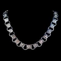 Victorian Sterling Silver Collar Necklace Gold Birds Circa 1880 (7 of 7) Victorian Sterling Silver Collar Necklace Gold Birds Circa 1880 (7 of 7)
