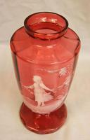 Antique Large Mary Gregory Cranberry Vase (7 of 8) Antique Large Mary Gregory Cranberry Vase (7 of 8)