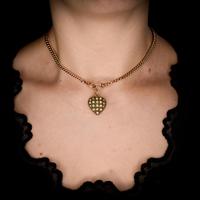 Antique Old Cut Paste Rolled Gold Puffy Heart Pendant Charm (8 of 8) Antique Old Cut Paste Rolled Gold Puffy Heart Pendant Charm (8 of 8)
