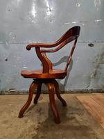 Antique Chinese Cherry Wood Swivel Captains Desk Chair (6 of 10) Antique Chinese Cherry Wood Swivel Captains Desk Chair (6 of 10)