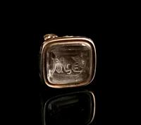 Antique Georgian Seal Fob Pendant, Rolled Gold & Quartz, Initial M (8 of 12) Antique Georgian Seal Fob Pendant, Rolled Gold & Quartz, Initial M (8 of 12)