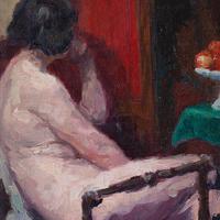 Oswald Poreau, Seated Nude In Leather Boots, Oil Painting (5 of 8) Oswald Poreau, Seated Nude In Leather Boots, Oil Painting (5 of 8)