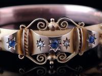 Antique Sapphire and Diamond bangle, 9ct Rose gold (11 of 11) Antique Sapphire and Diamond bangle, 9ct Rose gold (11 of 11)