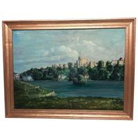 Fine 20th Century Oil Painting Royal Windsor Castle "View From The Thames" (8 of 12) Fine 20th Century Oil Painting Royal Windsor Castle "View From The Thames" (8 of 12)