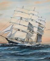 Awesome Tea Clipper Ship 'Hornet' Rough Seas Seascape Watercolour Painting c.1909 (8 of 12) Awesome Tea Clipper Ship 'Hornet' Rough Seas Seascape Watercolour Painting c.1909 (8 of 12)