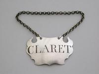 George II Plain Escutcheon Silver Wine Label 'claret', By John Harvey, London, C1746-50 (2 of 7) George II Plain Escutcheon Silver Wine Label 'claret', By John Harvey, London, C1746-50 (2 of 7)