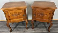 Pair of French Oak Bedside Tables Nightstands Cabinets (1 of 12)
