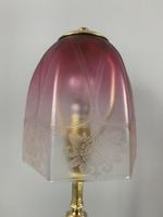 Edwardian Brass Table Lamp With Etched Shade (2 of 10) Edwardian Brass Table Lamp With Etched Shade (2 of 10)