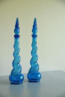 Pair of Depose Blue Glass Genie Bottles (9 of 10) Pair of Depose Blue Glass Genie Bottles (9 of 10)