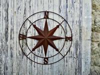 Iron Wall Hanging Nautical North South East & West, Ships Compass (6 of 6) Iron Wall Hanging Nautical North South East & West, Ships Compass (6 of 6)
