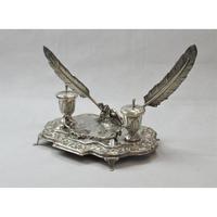 Impressive Sterling Silver Inkwell, approximately 42 x 21cm. (2 of 7) Impressive Sterling Silver Inkwell, approximately 42 x 21cm. (2 of 7)