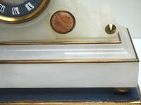 Fine Antique French Alabaster Mantel Clock – Blue Painted Dial 8-day Striking Mantle Clock (5 of 8) Fine Antique French Alabaster Mantel Clock – Blue Painted Dial 8-day Striking Mantle Clock (5 of 8)