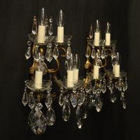 French Pair of Bronze & Crystal 5 Arm Antique Wall Lights (10 of 10) French Pair of Bronze & Crystal 5 Arm Antique Wall Lights (10 of 10)