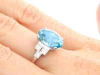9.82ct High Zircon & 0.29ct Diamond, Platinum Dress Ring - Vintage c.1940 (8 of 9) 9.82ct High Zircon & 0.29ct Diamond, Platinum Dress Ring - Vintage c.1940 (8 of 9)