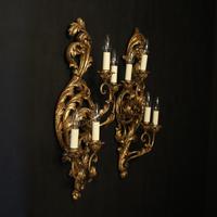 Florentine Silver Giltwood Antique Wall Lights (2 of 10) Florentine Silver Giltwood Antique Wall Lights (2 of 10)