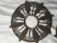 Pair of Rusted Antique 19th Century Spanish Wrought Iron Wall Roundels Sculptures (3 of 12) Pair of Rusted Antique 19th Century Spanish Wrought Iron Wall Roundels Sculptures (3 of 12)