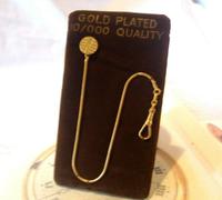 Vintage Pocket Watch Chain 1970s 12ct Gold Plated with Ornate Button Fob Nos (2 of 10) Vintage Pocket Watch Chain 1970s 12ct Gold Plated with Ornate Button Fob Nos (2 of 10)