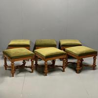 Set of 6 satinwood modular stools in vintage velvet (3 of 8) Set of 6 satinwood modular stools in vintage velvet (3 of 8)