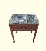 Edwardian Piano Stool with Drop Down Front Draw