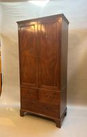 George III Mahogany Linen Press of Narrow Proportions