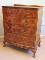 Antique Bow Front Figured Walnut Chest of Drawers (4 of 11) Antique Bow Front Figured Walnut Chest of Drawers (4 of 11)