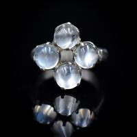 Antique Moonstone Sterling Silver Cluster Conversion Ring (5 of 9) Antique Moonstone Sterling Silver Cluster Conversion Ring (5 of 9)