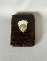 Edwardian Silver Mounted Crocodile Skin Cigar Case