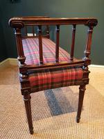 Fine Antique Upholstered Mahogany Reeded Leg Double Stool (5 of 5) Fine Antique Upholstered Mahogany Reeded Leg Double Stool (5 of 5)