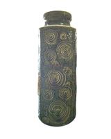 Late 1960s West Germany Green Swirl Floor Vase