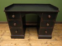 Black Painted Writing Desk with Drawers, Gothic Shabby Chic (2 of 15) Black Painted Writing Desk with Drawers, Gothic Shabby Chic (2 of 15)