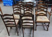 1920s Set 8 Bobbin Turned Oak Chairs in Floral Upholstery Pop out Seats (3 of 3) 1920s Set 8 Bobbin Turned Oak Chairs in Floral Upholstery Pop out Seats (3 of 3)