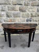 Decorative Black Lacquered Chinoiserie Console Table