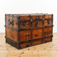 Antique Leather Bound Cabin Trunk