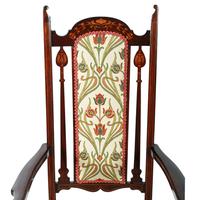 Art Nouveau Inlaid Mahogany Armchair (5 of 8) Art Nouveau Inlaid Mahogany Armchair (5 of 8)