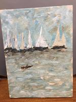 Oil on Canvas - Seascape with Boats (4 of 4) Oil on Canvas - Seascape with Boats (4 of 4)