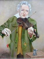 Oil on Canvas The Violinist Artist David Vivien 1970s (9 of 10) Oil on Canvas The Violinist Artist David Vivien 1970s (9 of 10)