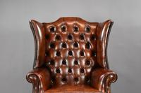 George II Style Brown Leather Hand Dyed Wingback Armchair (3 of 17) George II Style Brown Leather Hand Dyed Wingback Armchair (3 of 17)