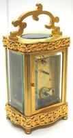 Rare Antique French 8-day Carriage Clock Serpentine Case Fleur De Lis Decorations (5 of 10) Rare Antique French 8-day Carriage Clock Serpentine Case Fleur De Lis Decorations (5 of 10)