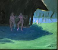 Original Oil Painting 'The bathing party, Cambridge' by Warwick Hutton (2 of 2) Original Oil Painting 'The bathing party, Cambridge' by Warwick Hutton (2 of 2)