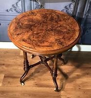 Victorian Burr Walnut & Marquetry Occasional Table (2 of 10) Victorian Burr Walnut & Marquetry Occasional Table (2 of 10)