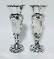 Pair of Antique Sterling Silver Trumpet Shaped Vases (3 of 12) Pair of Antique Sterling Silver Trumpet Shaped Vases (3 of 12)