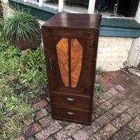 Vintage Oak Japanese Tall Bedside Cabinet (1 of 13)