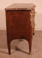 Small Curved Louis XV Commode / Chest of Drawers with Marble - 18th Century (12 of 15) Small Curved Louis XV Commode / Chest of Drawers with Marble - 18th Century (12 of 15)