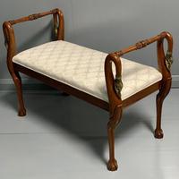 French mahogany and brass Swan neck piano stool (3 of 6) French mahogany and brass Swan neck piano stool (3 of 6)